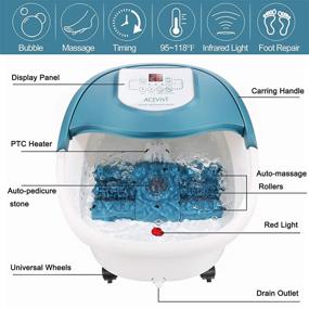 img 2 attached to 🦶 Ножная ванна с подогревом, массажем и струей: 16 моторизованных массажных роликов шиацу, 2 массажных ролика из кукурузы, педикюрная ванночка для ног с автоматическим пемзовым камнем, регулируемое время и температура, многофункциональный массажер для ног.