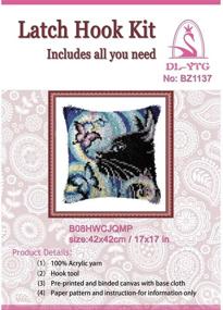 img 3 attached to 🐱 Cute and Cozy: Pillow Pattern Crochet Needlework for a Purrfect 16X16In 40X40CM CAT Design
