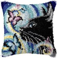 🐱 cute and cozy: pillow pattern crochet needlework for a purrfect 16x16in 40x40cm cat design logo