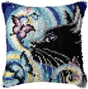 img 4 attached to 🐱 Cute and Cozy: Pillow Pattern Crochet Needlework for a Purrfect 16X16In 40X40CM CAT Design