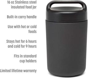 img 3 attached to 🥣 Goodful Vacuum Insulated Food Jar with Handle Lid, Stainless Steel Thermos, Lunch Container, 16 Oz, Gray