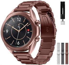 img 4 attached to 📿 Интовал ремешок для Samsung Galaxy Watch 3 41мм / Watch 42мм / Active 2 / Active 1 / Gear Sport: премиум-стальные ремешки с инструментом для регулировки звеньев