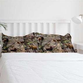 img 1 attached to 🦌 Rustic Deer Camo Tree Bedding Set: Delightful 4-Piece Comforter Set, California King Size