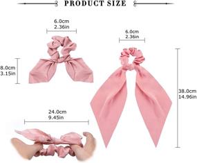 img 3 attached to 🎀 YADOCA 10 Pcs Bowknot Hair Scarf Scrunchies: Soft Silk Satin Hair Ties for Women with Elastic Floral Design