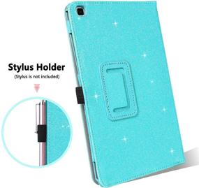 img 1 attached to 📱 BENTOBEN Samsung Galaxy Tab A 8.0 2019 Cover Case - Slim Fit Glitter Sparkly Flip Folio PU Leather Smart Cover with Stylus Holder, Light Blue