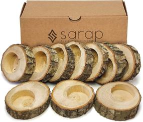 img 4 attached to 🕯️ Sarap Tea Light Candle Holders: Pack of 10 Votive Wood Tealight Holder – Rustic Wedding Decor, Table Centerpieces, and Favors