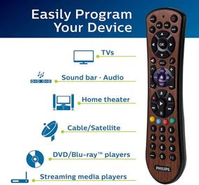 img 2 attached to 📱 Philips Universal Remote Control - Samsung, Vizio, LG, Sony, Sharp, Roku, Apple TV, TCL, Panasonic, Smart TVs, Streaming Players, Blu-ray, DVD - 4 Device - Walnut (Model: SRP4320W/27)