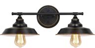 💡 haitral 2-light wall sconce: industrial rustic black metal shade for bathroom vanity wall light fixtures - ideal for bathroom, kitchen, farmhouse, living room - indoor-black logo