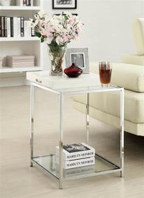 img 1 attached to 🏖️ White End Table with Detachable Trays and Shelf by Convenience Concepts Palm Beach