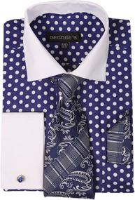 img 3 attached to 👔 Fortino Polka Dot Pattern Men's Shirts - Sizes 18 18 1 2 34 35