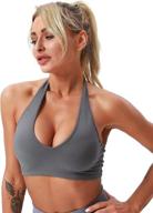 👚 stylish halter neck sports bra for women: aescondo modern cotton lounge bralettes with comfy stretch and open back support логотип