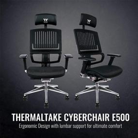 img 3 attached to 🎮 Thermaltake CyberChair E500: Elite Black Gaming Chair