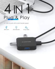 img 3 attached to 🔌 Lention Long Cable USB 3.0 Hub: 4 Ports for MacBook Air/Pro, iMac, and More (Black)