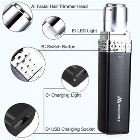 img 3 attached to 🔌 USB Rechargeable Eyebrow Trimmer with LED Light - Painless Precision Hair Remover for Women - Electric Facial Hair Remover for Labial, Part, Facial, Ear, Nose, Eyebrow