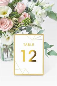 img 4 attached to 🌟 Exquisite Gold Table Numbers for Wedding Reception - Set of 1-25 with Head Table Design - Double Sided 4x6 Wedding Table Numbers in Elegant Gold