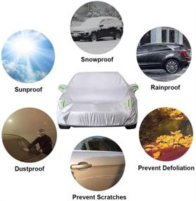 img 1 attached to 🚗 ETUORONG Sedan Car Cover - All Weather Protection, Dustproof, Outdoor Auto Vehicle Cover with Windproof Design, Snowproof and Scratch Resistant Material, L (191''-201''), Universal Size Automotive Covers