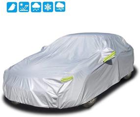 img 4 attached to 🚗 ETUORONG Sedan Car Cover - All Weather Protection, Dustproof, Outdoor Auto Vehicle Cover with Windproof Design, Snowproof and Scratch Resistant Material, L (191''-201''), Universal Size Automotive Covers