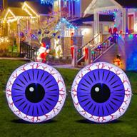 halloween inflatables eyeball 2 pack - alladinbox outdoor decor with led light, 🎃 perfect for halloween party, indoor/outdoor, garden, lawn, stage prop, yard decoration (3.33 ft diameter) логотип