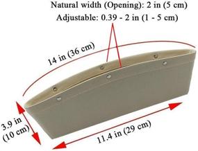 img 3 attached to 🚗 Большой муравей 2 шт. Автомобильный зазорный органайзер для сидений - карманы для сидений премиум-класса бежевого цвета