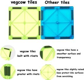 img 1 attached to 🧩 VegCow 100-Piece Magnetic Tiles Set