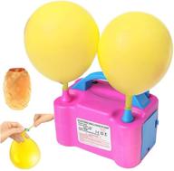 🎈 efficient dual nozzles balloon pump: electric fast air inflator tank blower with balloon ties and ribbon for incredible balloon decoration logo
