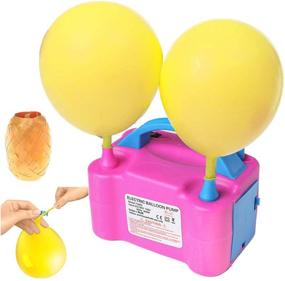 img 4 attached to 🎈 Efficient Dual Nozzles Balloon Pump: Electric Fast Air Inflator Tank Blower with Balloon Ties and Ribbon for Incredible Balloon Decoration