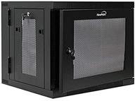 🔒 navepoint 9u wall-mount network cabinet enclosure, 450mm depth, hinged back, swing gate server cabinet with locks - pre-assembled, perforated front door, 1 x l brackets, cable management logo