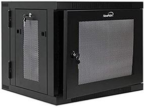 img 4 attached to 🔒 NavePoint 9U Wall-Mount Network Cabinet Enclosure, 450mm Depth, Hinged Back, Swing Gate Server Cabinet with Locks - Pre-Assembled, Perforated Front Door, 1 x L Brackets, Cable Management