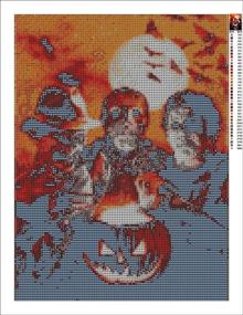 img 3 attached to Zimal Diamond Mosaic Kits Halloween Horror Movie Decor DIY Diamond Painting Cross Stitch Full Diamond Embroidery Stickers 11.8 x 15.8 Inch