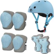 🚲 kids bike helmet knee elbow wrist pads (ages 2-8) - toddler helmet for cycling, scooter, inline skating - two sets with removable lining logo