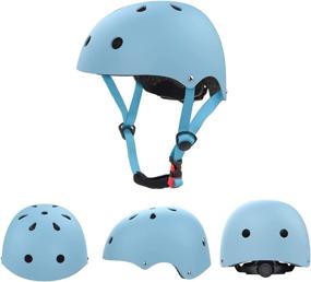 img 3 attached to 🚲 Kids Bike Helmet Knee Elbow Wrist Pads (Ages 2-8) - Toddler Helmet for Cycling, Scooter, Inline Skating - Two Sets with Removable Lining