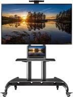 nb north bayou tv cart stand | mobile tv stand with wheels for 55&#34; - 80&#34; inch lcd led oled plasma flat panel screens | holds up to 200lbs | ava1800-70-1p (black) logo