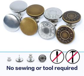 img 2 attached to 👖 8 Pcs Adjustable Instant Button Pins: No Sew Replacement Metal Clips for Jean, Craft DIY, Extend or Reduce Pants Waist