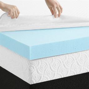 img 2 attached to 🛏️ Enhance Your Sleep Quality with the 2 Inch Gel Memory Foam Mattress Topper - King Size, Pressure Relief & Cooling Bed Topper (Removable & Washable Cover Included)