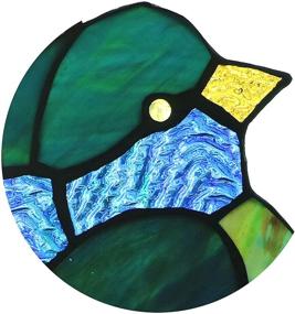 img 3 attached to Stained Glass Window Hanging: 9"x4" Sun Catcher Panel Ornament "Голубая птица Аливагар