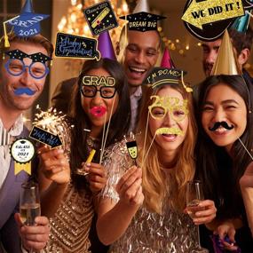 img 1 attached to 🎓 2021 Graduation Photo Booth Props - 28 Pcs Class of 2021 Graduation Party Favors, Decoration Supplies & Props for Graduation Celebrations