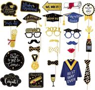 🎓 2021 graduation photo booth props - 28 pcs class of 2021 graduation party favors, decoration supplies & props for graduation celebrations logo