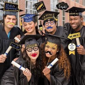 img 2 attached to 🎓 2021 Graduation Photo Booth Props - 28 Pcs Class of 2021 Graduation Party Favors, Decoration Supplies & Props for Graduation Celebrations