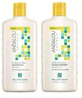 🍊 andalou naturals sunflower & citrus brilliant shine shampoo and conditioner bundle - sulfate free and color safe, 11.5 fl oz (100% natural) logo