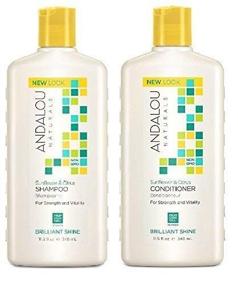 img 2 attached to 🍊 Andalou Naturals Sunflower & Citrus Brilliant Shine Shampoo and Conditioner Bundle - Sulfate Free and Color Safe, 11.5 fl oz (100% Natural)