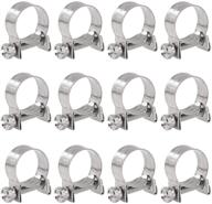 🔩 glarks 12 pack 15-17mm stainless steel mini fuel injection hose clamps adjustable pipe hose clip tube clamps set (0.59-0.67 inch dia) logo