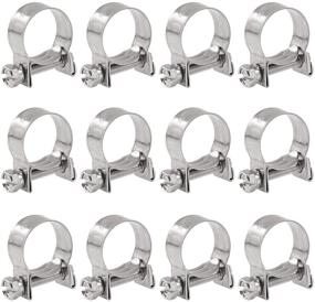 img 4 attached to 🔩 Glarks 12 Pack 15-17mm Stainless Steel Mini Fuel Injection Hose Clamps Adjustable Pipe Hose Clip Tube Clamps Set (0.59-0.67 inch Dia)