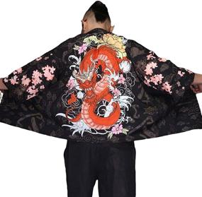 img 1 attached to ZooBoo Men Japanese Kimono Cardigan