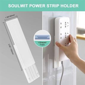 img 3 attached to 🔌 Organize Your Space with SOULWIT 3-Pack Self Adhesive Power Strip Holder - Cable Management System for Home, Office, and More!