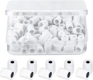 🔒 anti-slip adjustable earloop locks: 100 pcs elastic cord buckles toggles with storage box - white logo