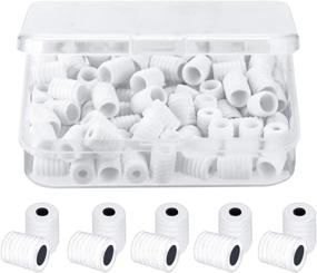 img 4 attached to 🔒 Anti-Slip Adjustable Earloop Locks: 100 Pcs Elastic Cord Buckles Toggles with Storage Box - White