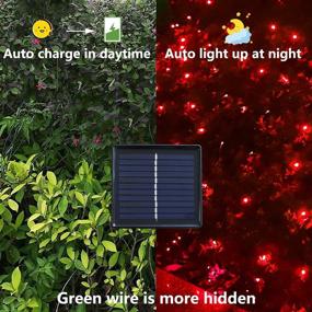 img 1 attached to 🎄 Enhance Your Holiday Décor with Solar Net Christmas Lights - 204 Red LED Outdoor Mesh Lights for Garden, Yard, and More!