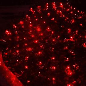 img 2 attached to 🎄 Enhance Your Holiday Décor with Solar Net Christmas Lights - 204 Red LED Outdoor Mesh Lights for Garden, Yard, and More!