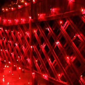 img 3 attached to 🎄 Enhance Your Holiday Décor with Solar Net Christmas Lights - 204 Red LED Outdoor Mesh Lights for Garden, Yard, and More!