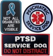 🐾 service dog ptsd patches: supporting invisible disabilities - ems medic paramedic inspired, psychiatric emblem embroidered fastener for vests/harnesses logo